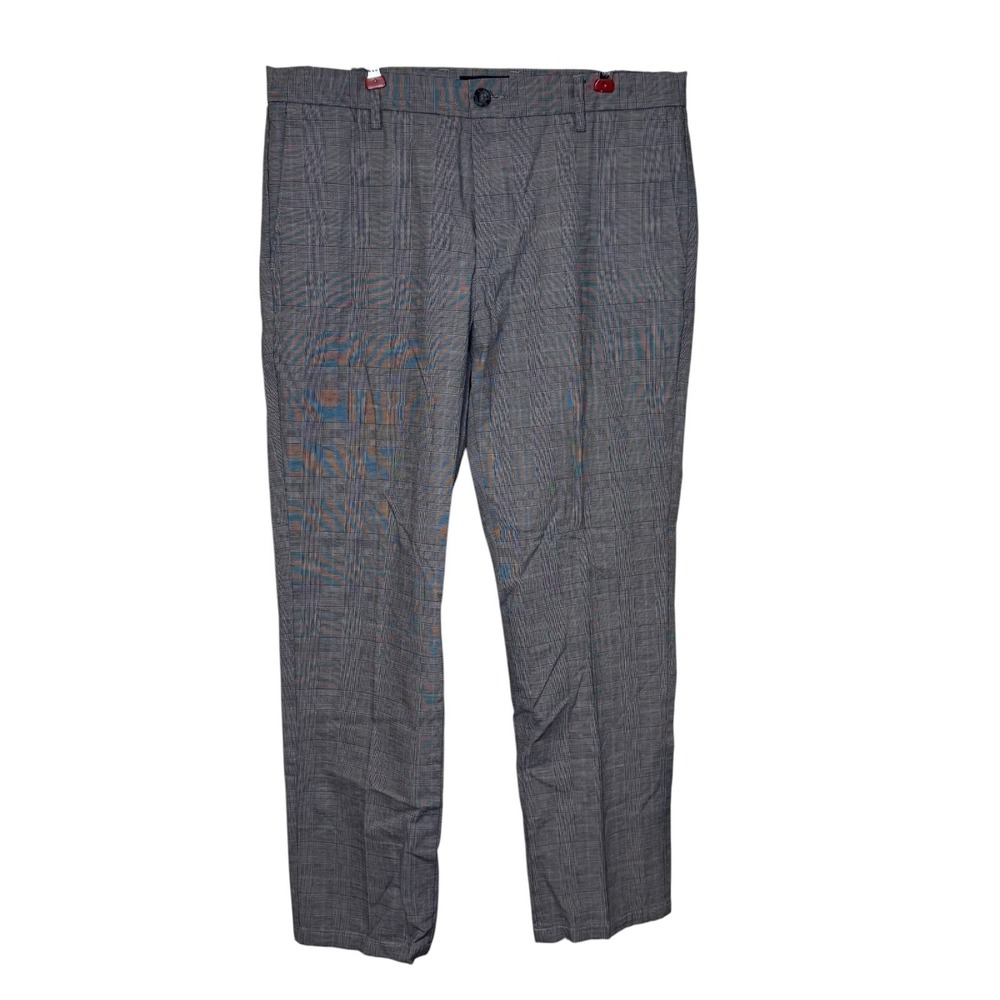 Dockers Men's Dress Pants Straight Leg Houndstooth Plaid Gray Blue Sz. 33X30 NWT